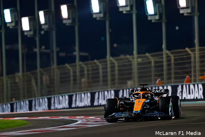 Daniel Ricciardo tijdens de kwalificatie, Grand Prix van Abu Dhabi 2022 (Foto: McLaren F1 Media)