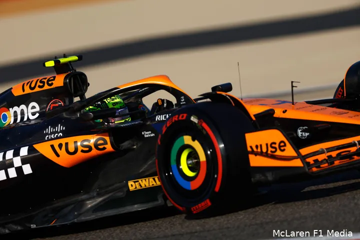 Norris had het verloop van de race graag anders gezien, maar is gezien de omstandigheden wel tevreden over het resultaat. (Foto: McLaren F1 Media)