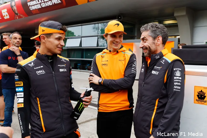 lando norris oscar piastri andrea stella mclaren china