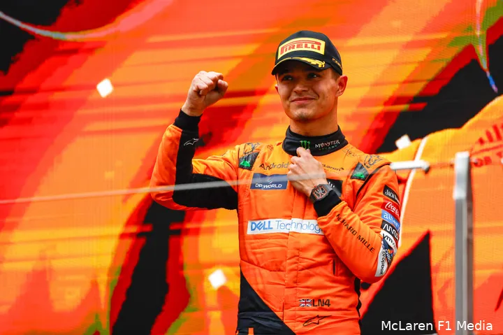 <i>Lando Norris eindigde al vijftien keer op het podium.</i>