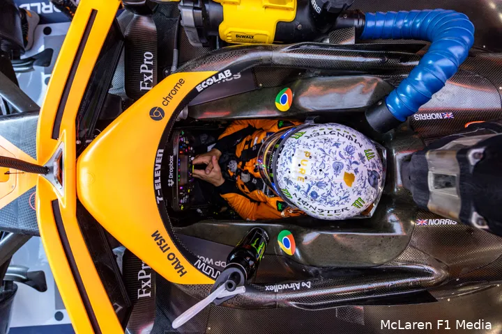 lando norris mclaren hongarije cockpit helm