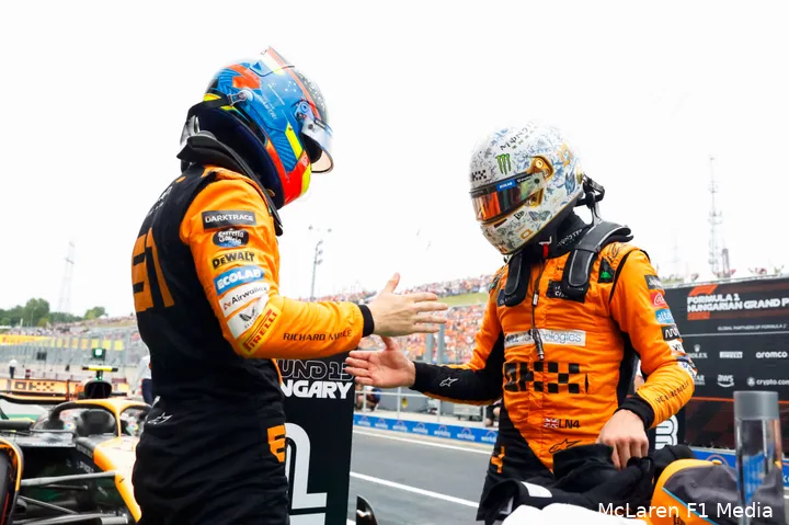 lando norris oscar piastri frontrowlockout kwalificatie hongarije
