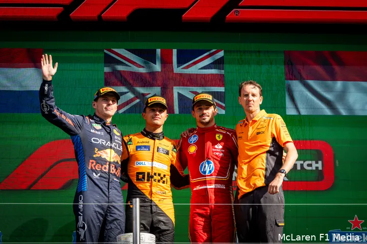 lando norris mclaren max verstappen red bull racing charles leclerc ferrari gp nederland zondag 2024 2