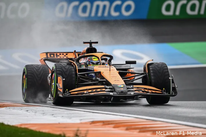 lando norris mclaren nederland zandvoort regen 1