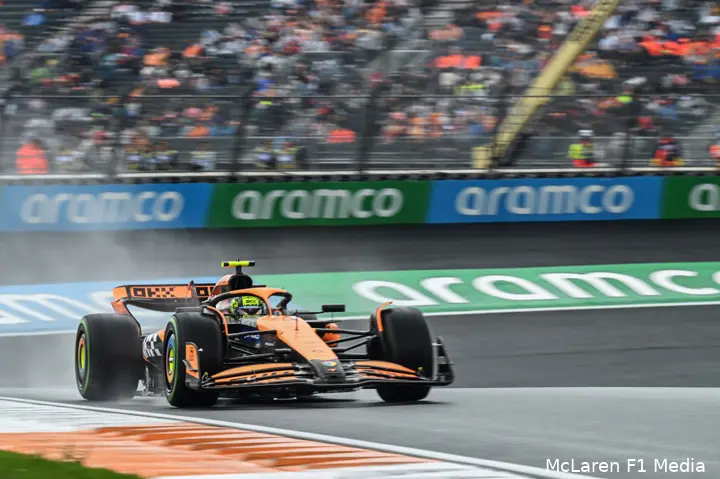 lando norris mclaren nederland zandvoort regen 2