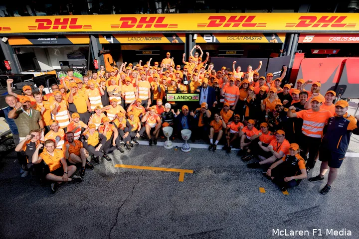 lando norris oscar piastri zak brown andrea stella mclaren gp nederland zondag 2024