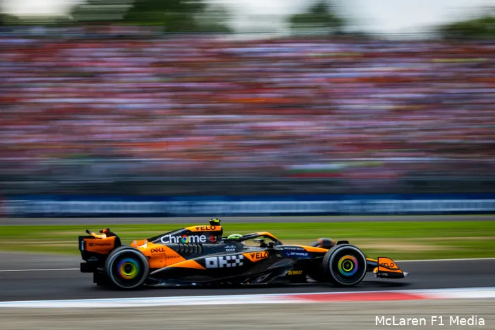 Norris in actie op Monza