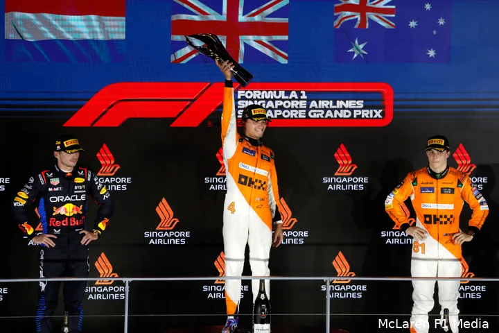 mclaren oscar piastri lando norris max verstappen red bull racing singapore gp zondag 2024