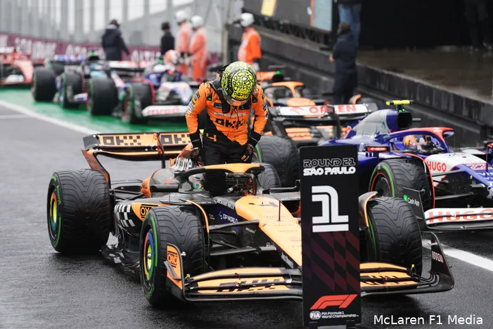 lando norris mclaren 2024 mcl38 regenrace brazilie kwalificatie