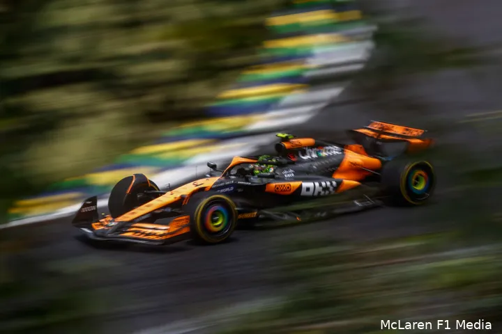 Norris mag de race aanvangen vanaf P1.