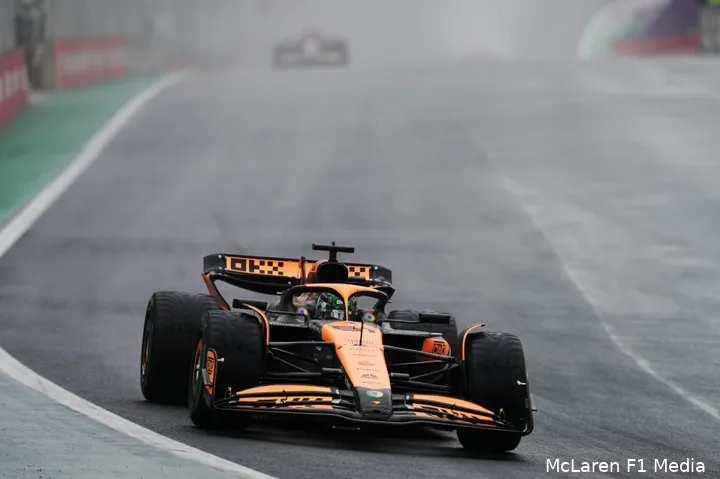 Piastri tijdens de race in Brazilië.&nbsp;