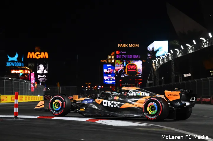 <i>Oscar Piastri eindigde de Grand Prix van Las Vegas als zevende.</i>