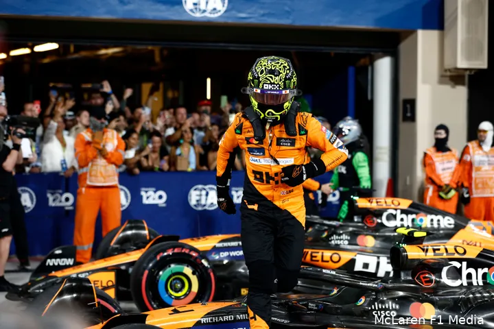 <i>De zege kwam voor Lando Norris geen moment in gevaar.&nbsp;</i>