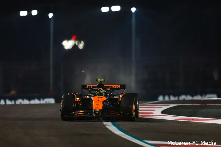 Norris zette een goede tijd neer voor McLaren, dat aast op de constructeurstitel.