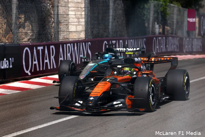 george-russell-mercedes-lando-norris-mclaren-monaco-zondag-2026
