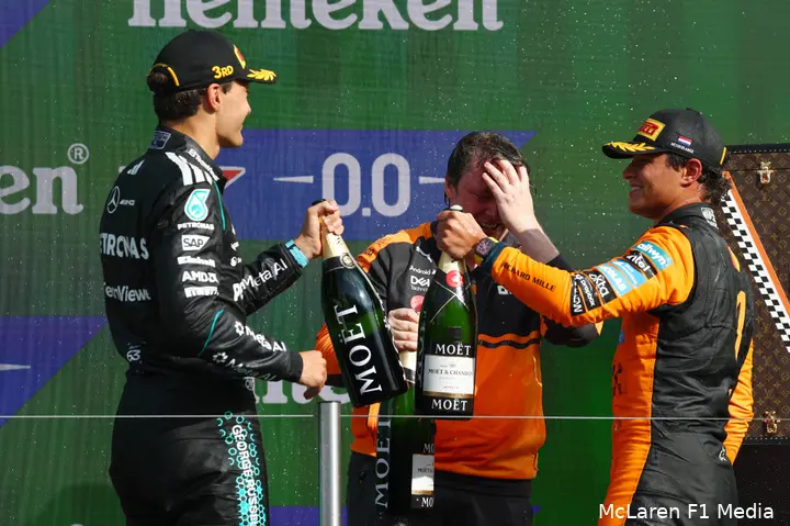 lando-norris-mclaren-gp-nederland-2026-zondag-podium-george-russell-mercedes