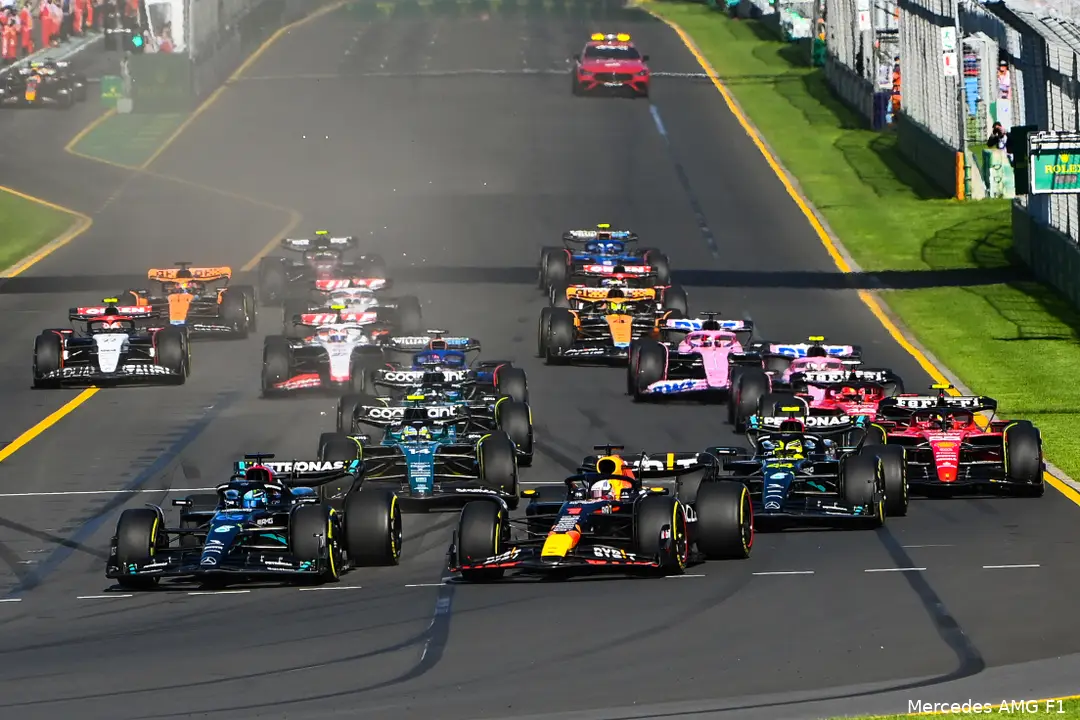 mercedes red bull ferrari start race australie 2023