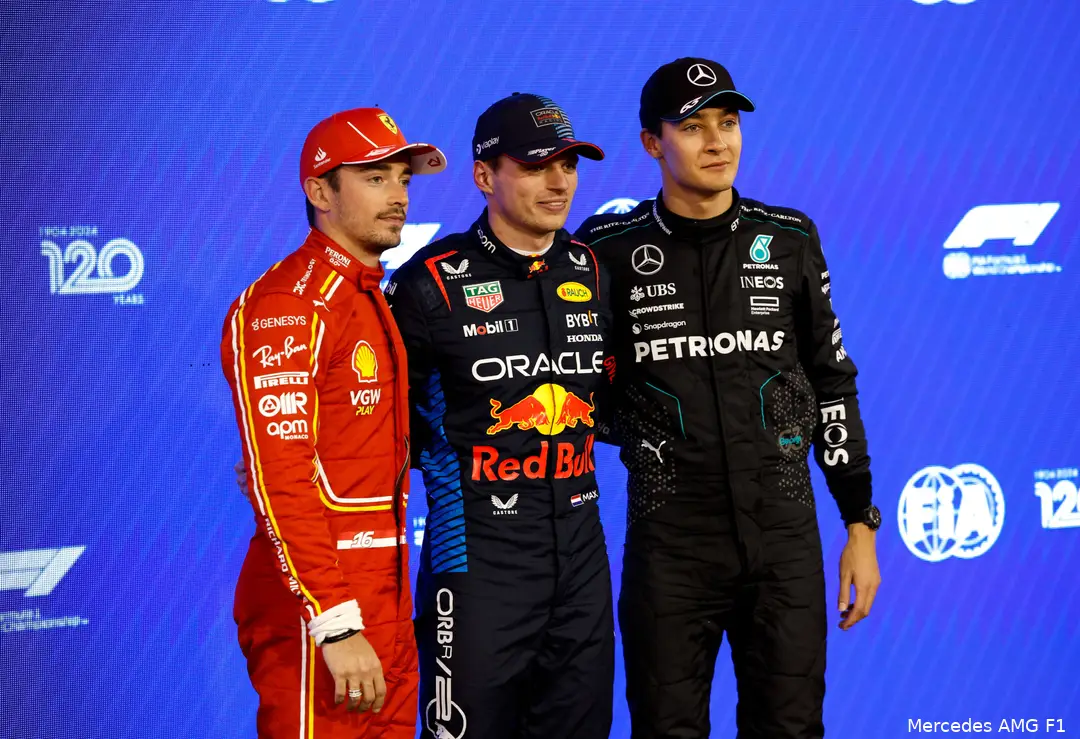 george russell w15 bahrein max verstappen charles leclerc