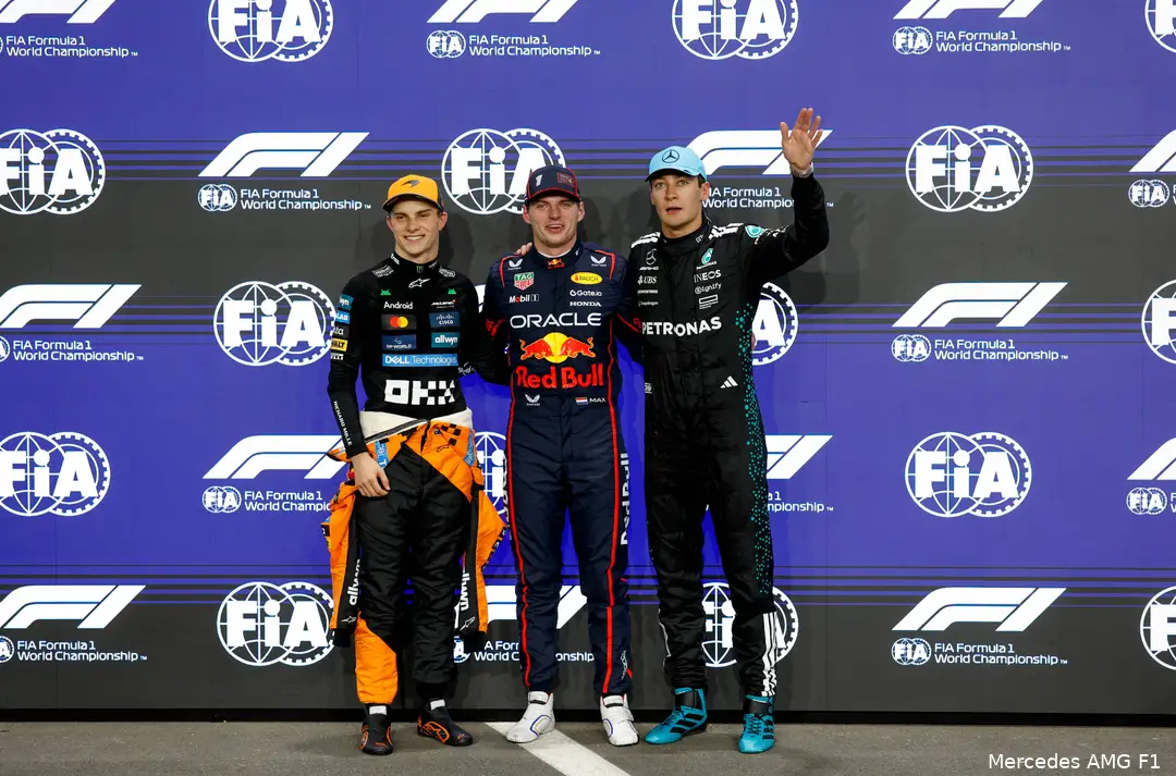 mercedes george russell max verstappen red bull racing mclaren oscar piastri gp saoedi arabie 2025 zaterdag