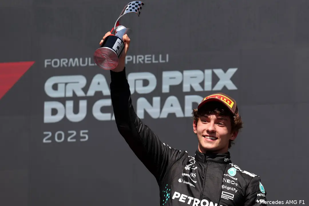kimi antonelli podium mercedes canada 2025