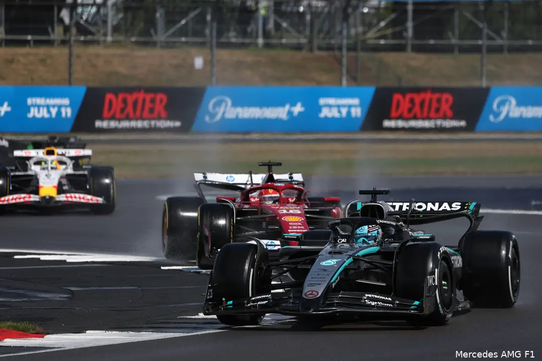 george russell mercedes 2025 zondag race silvestone groot brittannie