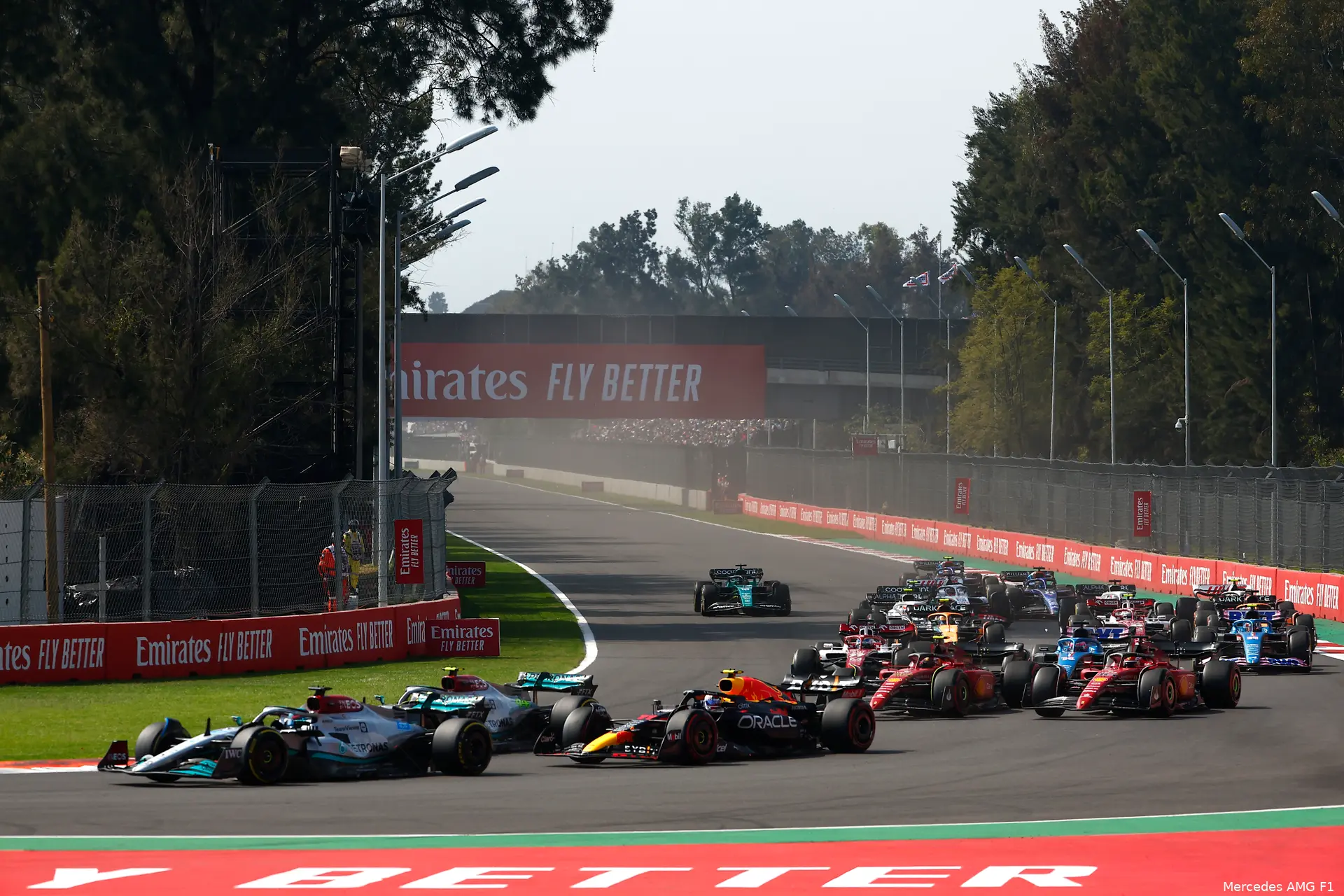 George Russell Lewis Hamilton W13 Mercedes F1 GP Mexico 2022