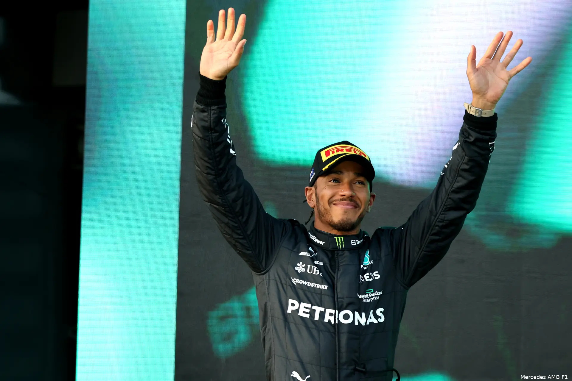 hamilton podium mercedes race australie 2023