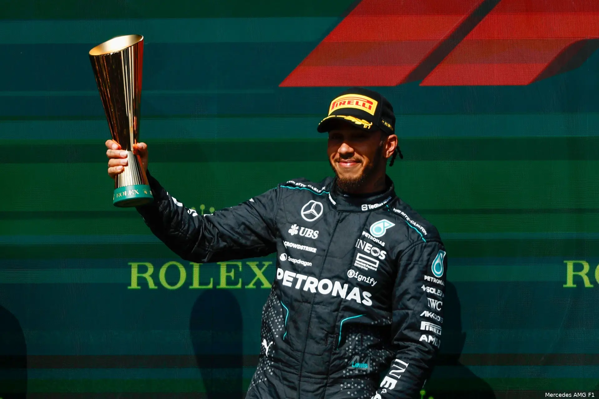 lewis hamilton podium bokaal belgie 2024