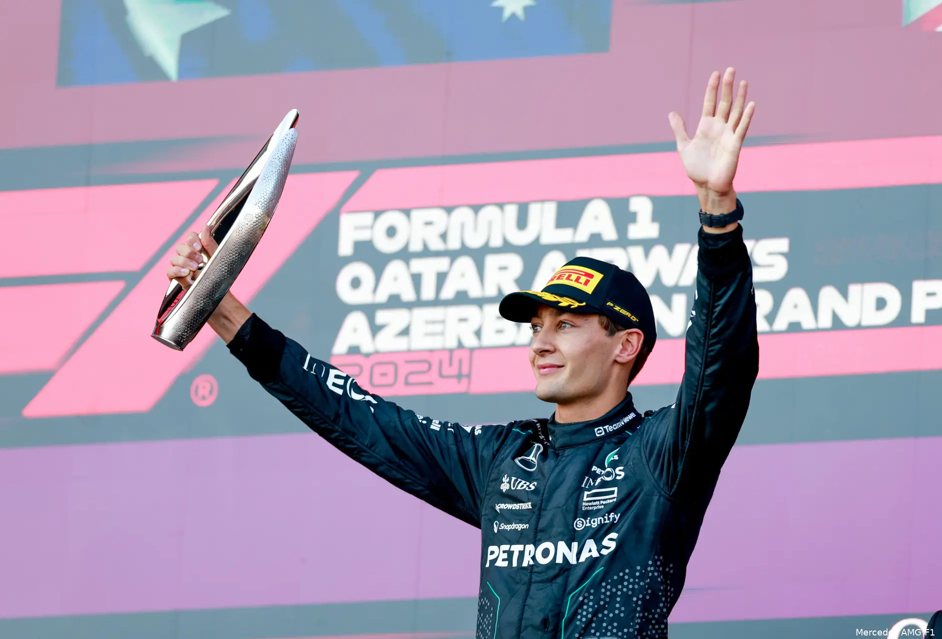 george russell mercedes azerbeidzjan zondag 2024