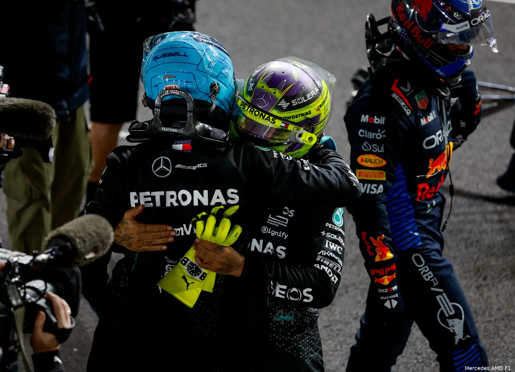 russell mercedes zaterdag las vegas 1 lewis hamilton