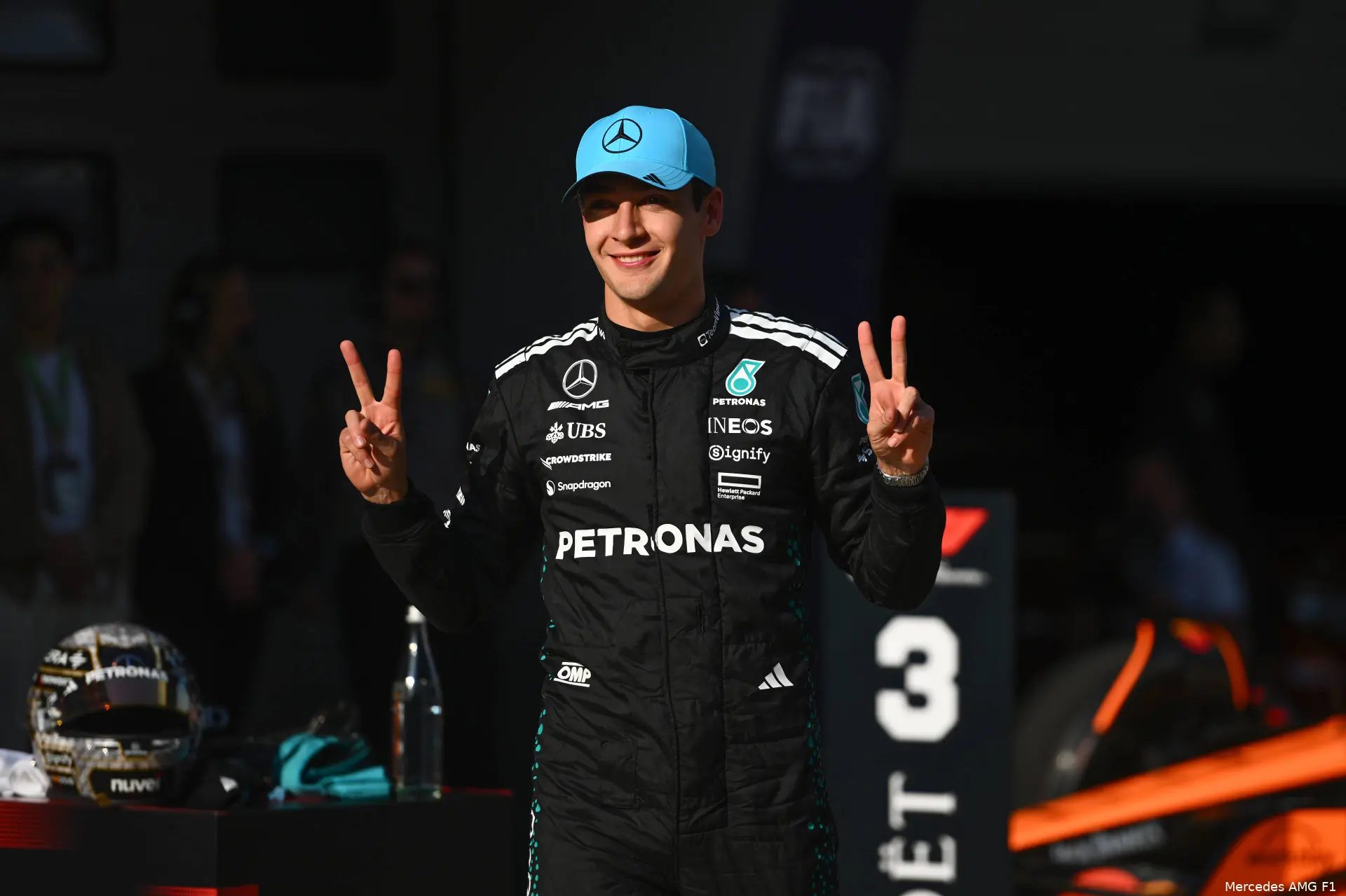 george russell mercedes 2025 china zaterdag