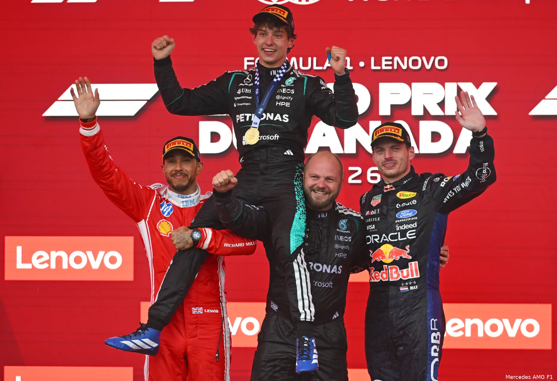 kimi-antonelli-mercedes-lewis-hamilton-ferrari-max-verstappen-red-bull-2026-canada-zondag-race-podium