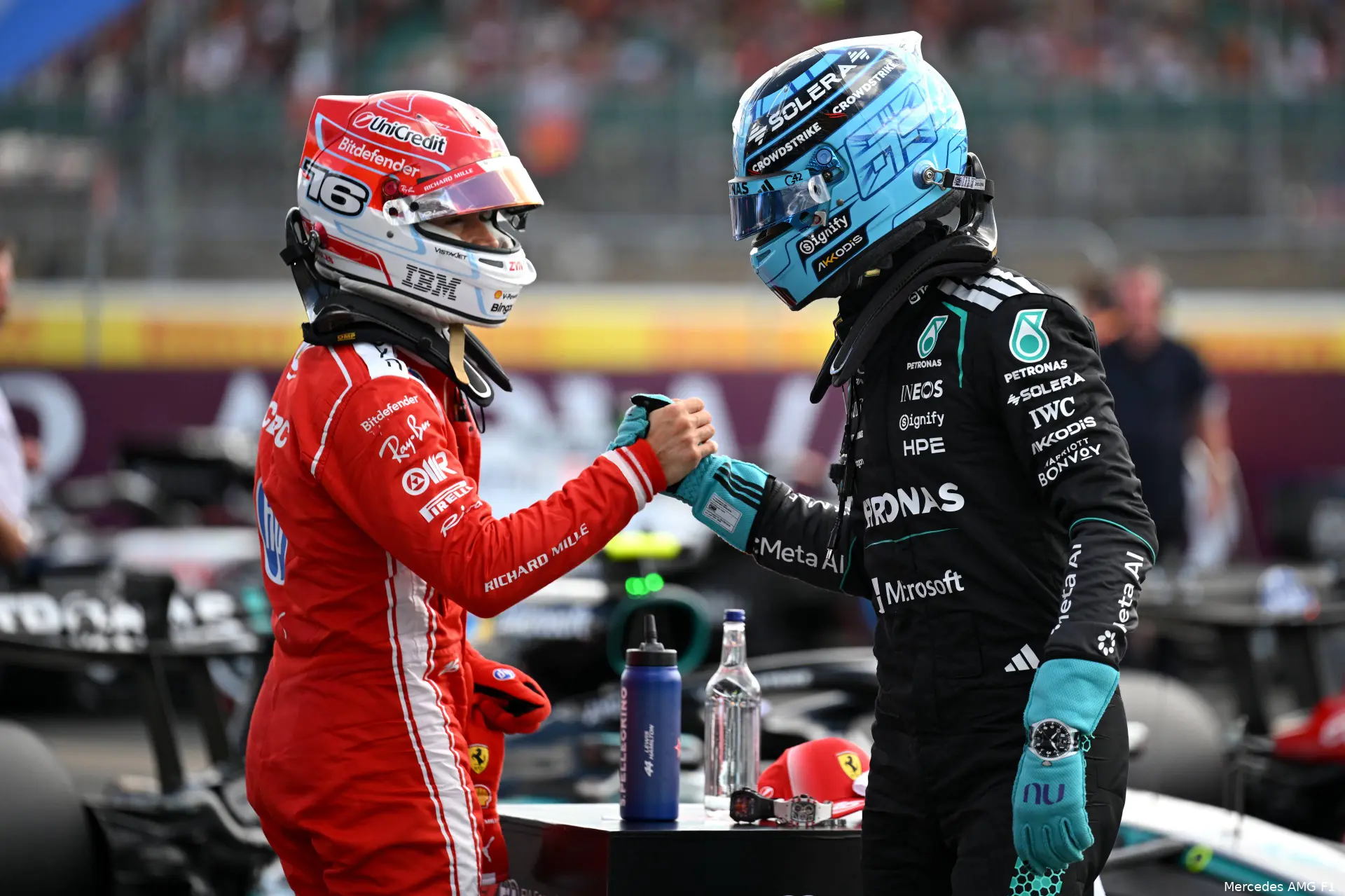george-russell-mercedes-gp-groot-brittannie-2026-zaterdag-ferrari-charles-leclerc