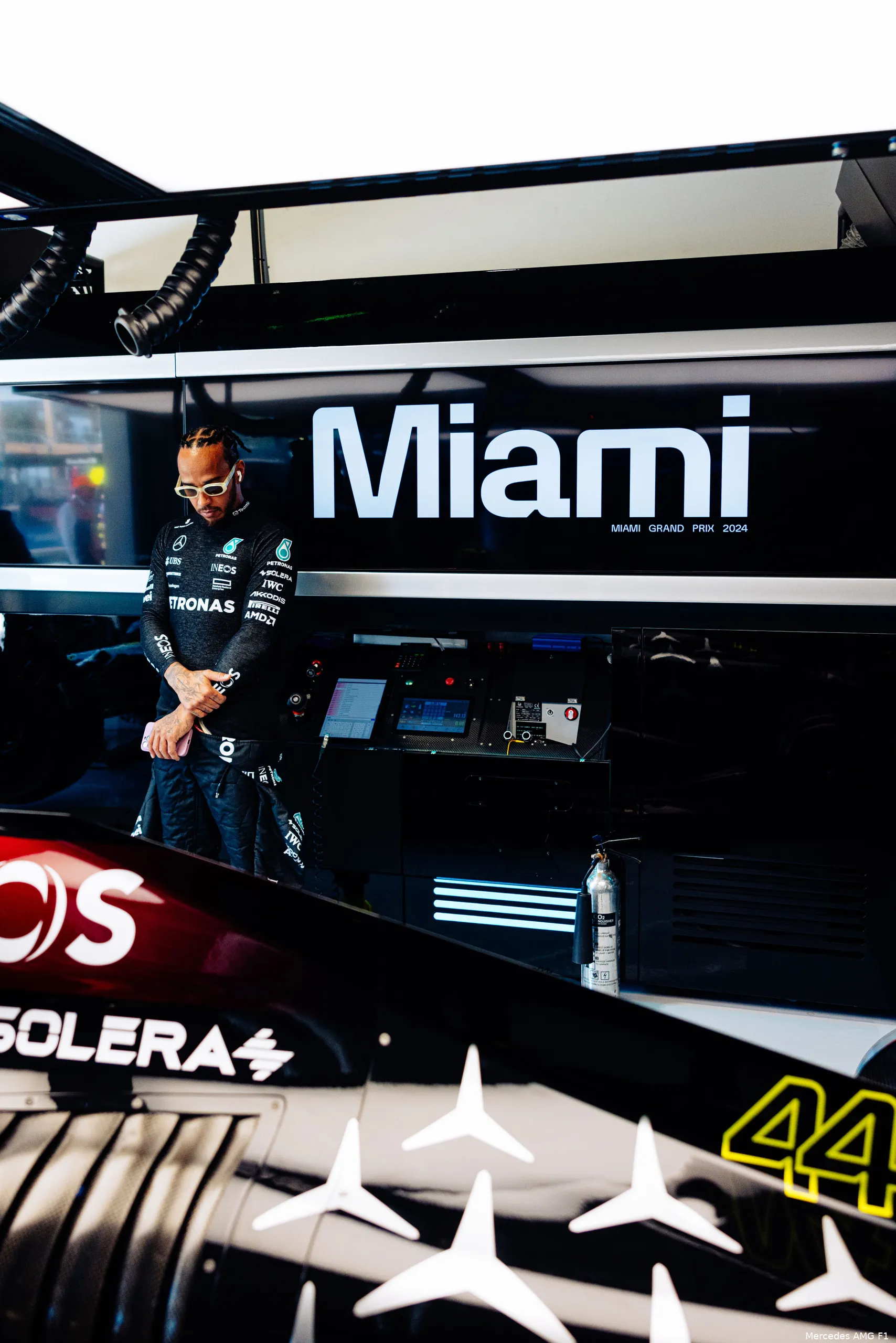 lewis hamilton mercedes w15 miami 2024