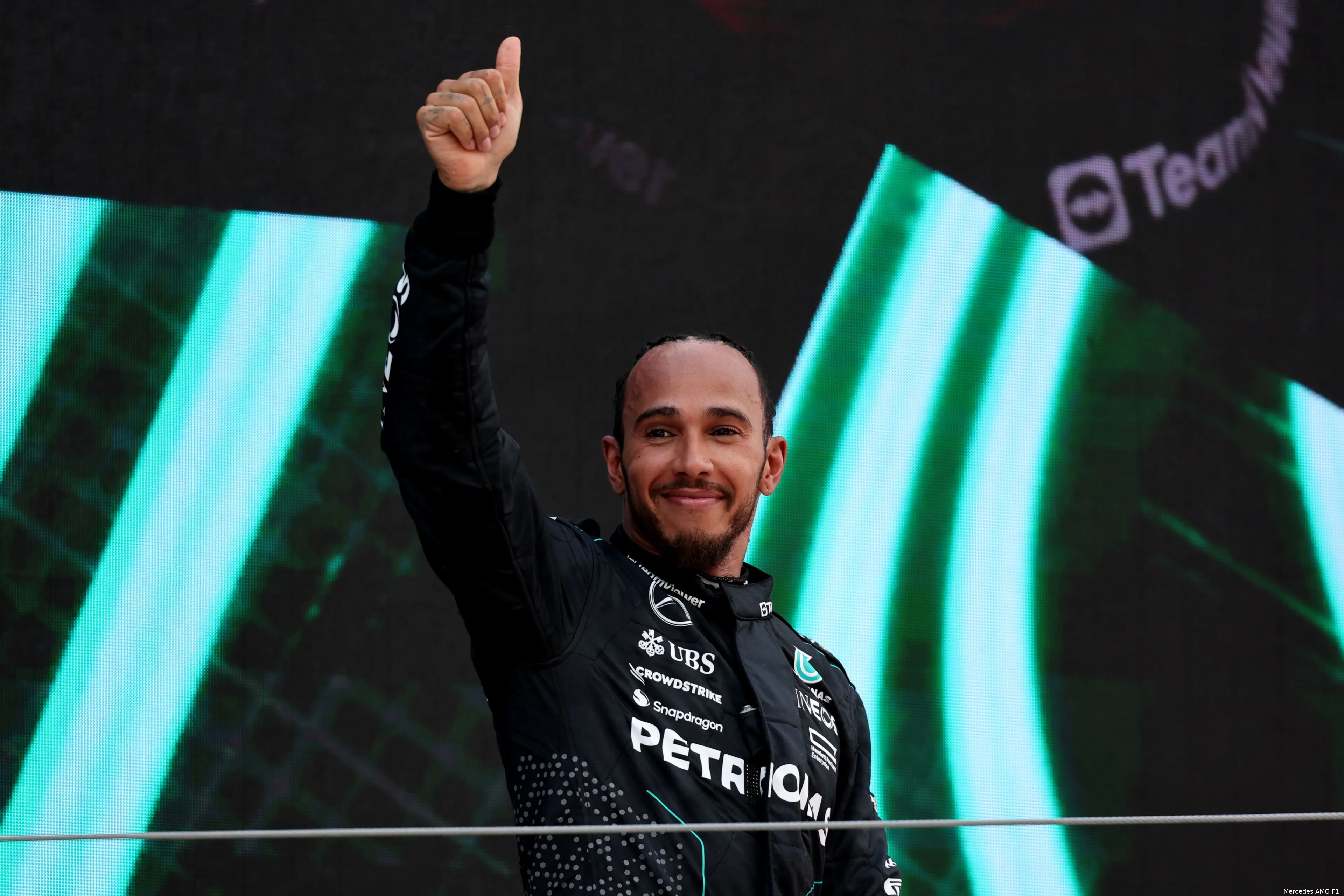 lewis hamilton podium spanje 2024