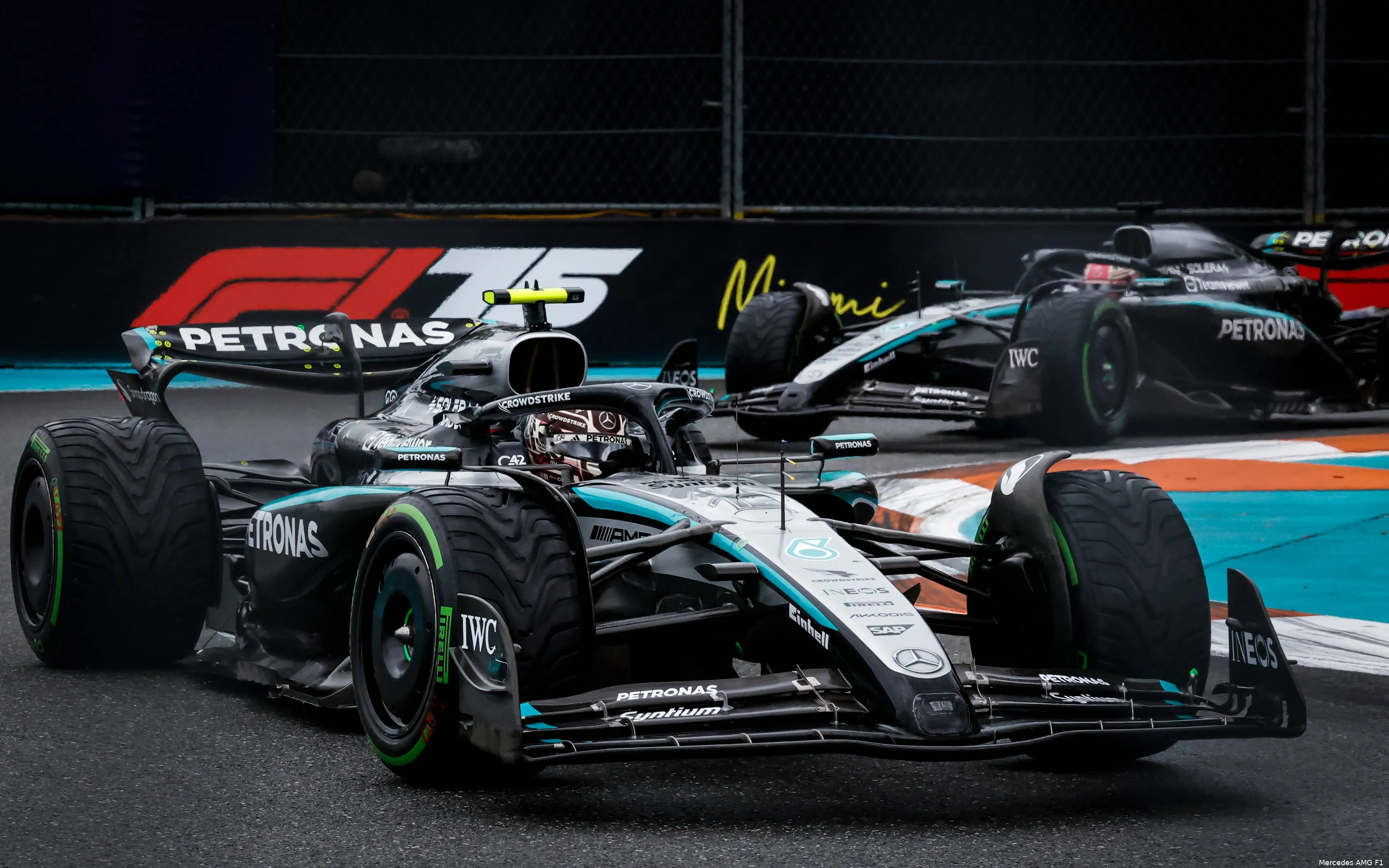 george russell andrea kimi antonelli mercedes miami 2025 sprintrace