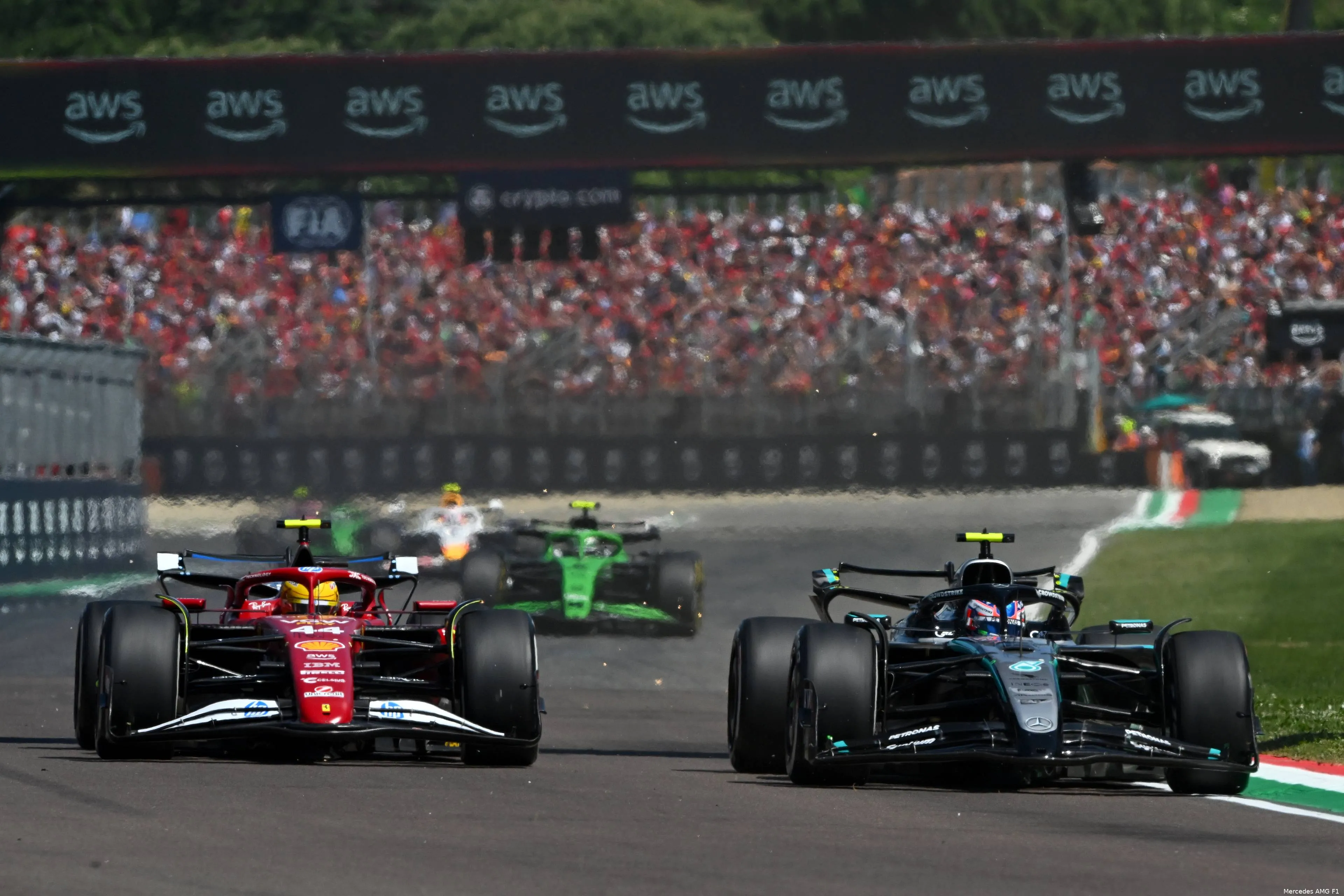 mercedes andrea kimi antonelli ferrari lewis hamilton gp emilia romagna imola 2025 zondag