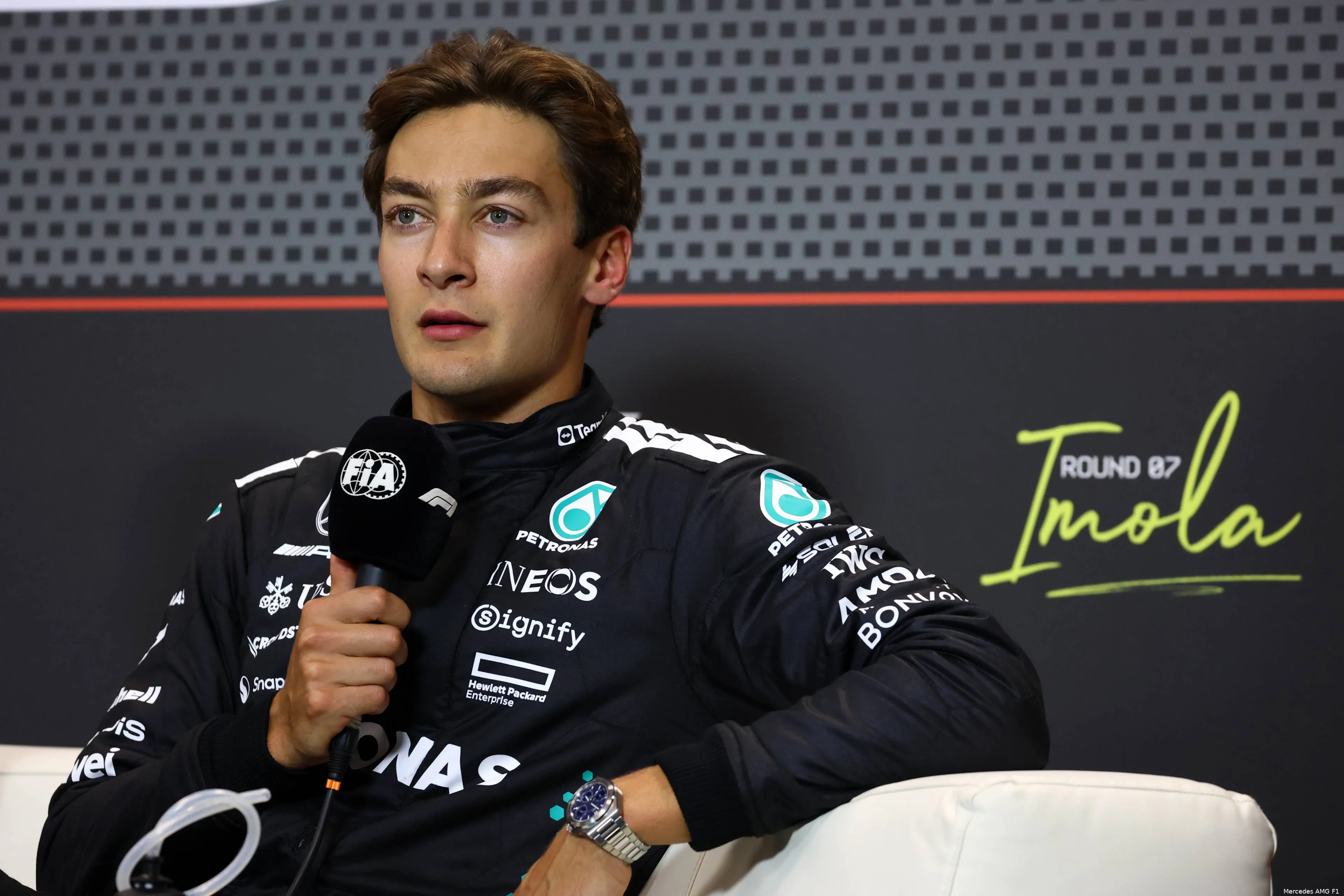 mercedes george russell gp emilia romagna imola 2025 zaterdag 12