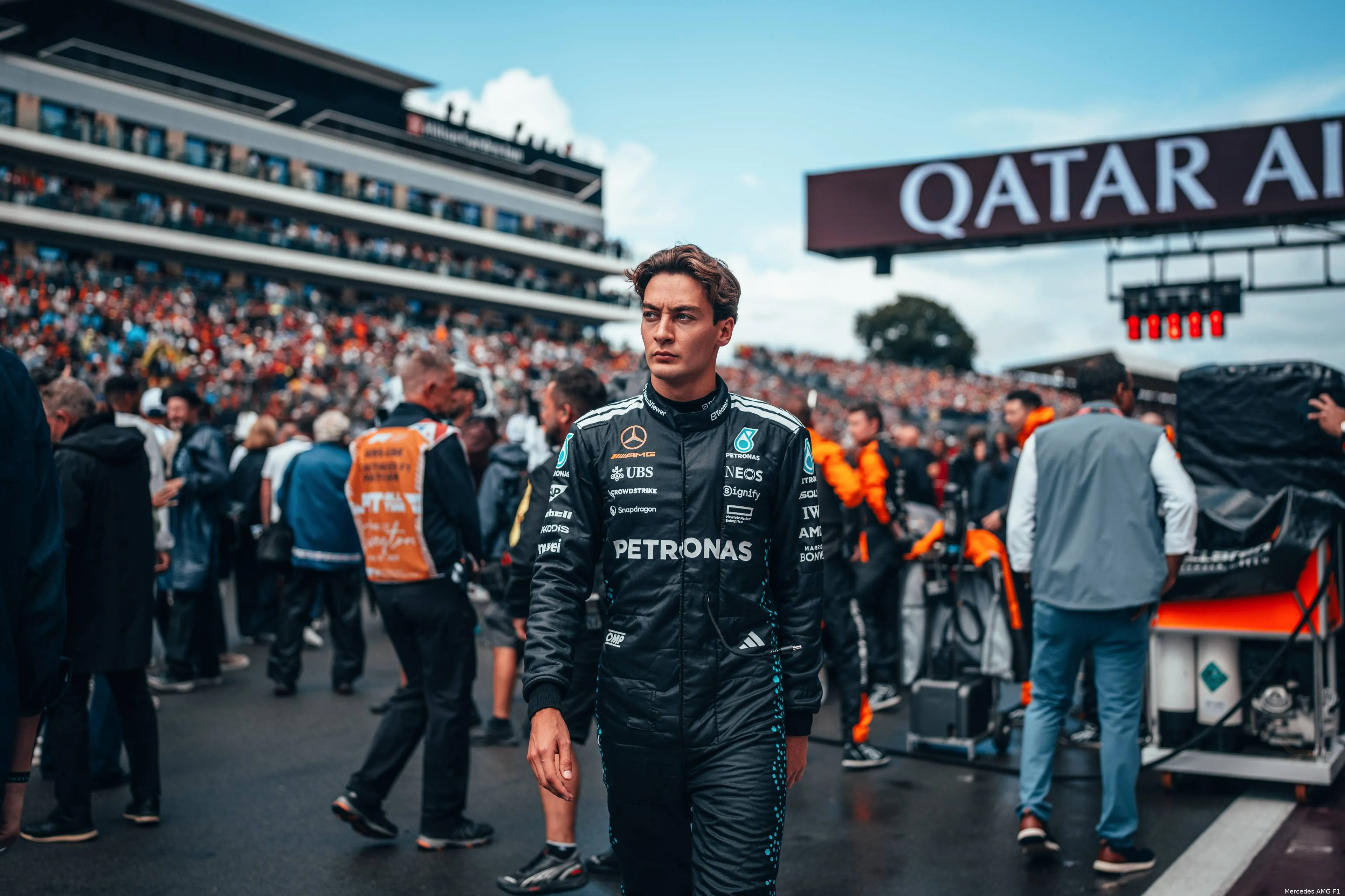 george russell mercedes 2025 silverstone groot brittannie zondag grid