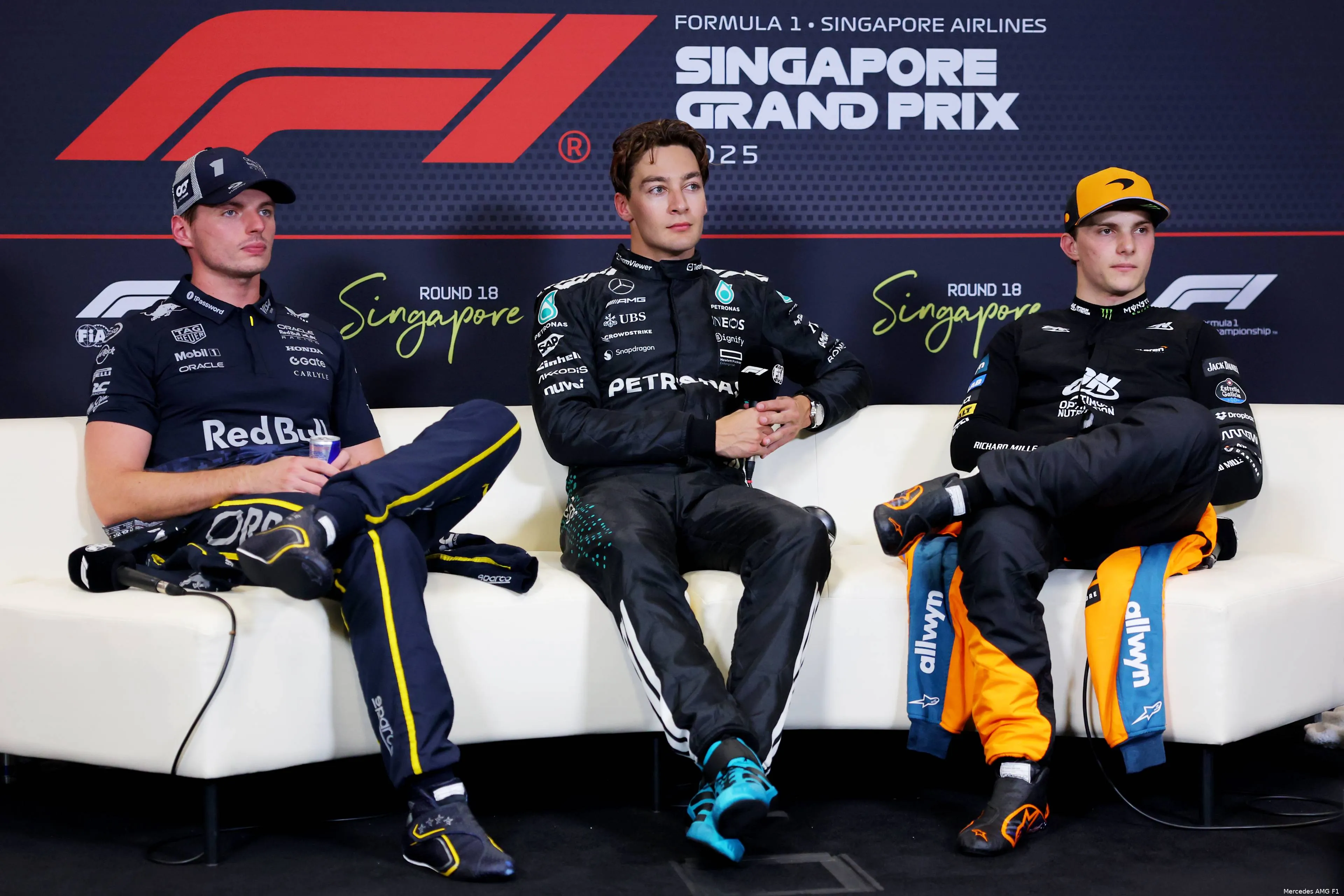 george-russell-mercedes-gp-singapore-2025-zaterdag-persconferentie-oscar-piastri-max-verstappen