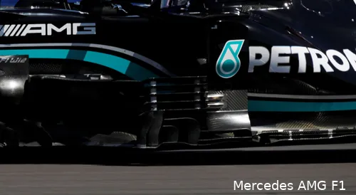 Bargeboards van Mercedes tijdens de Britse GP
