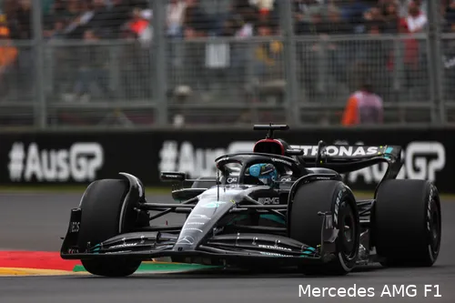 Russell zag de finishvlag niet in Australië en kende een dramatische uitvalbeurt. (Foto: Mercedes AMG F1)