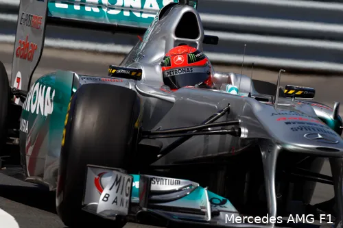 Schumacher gaf alles in de Grand Prix van Europa 2012. (Foto: Mercedes AMG F1)
