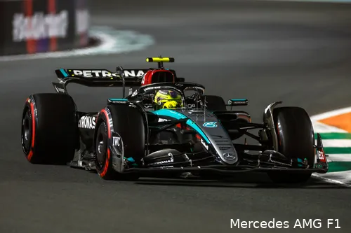 Na Jeddah zag Hamilton het even niet meer zitten met de W15. (Foto: Mercedes AMG F1)