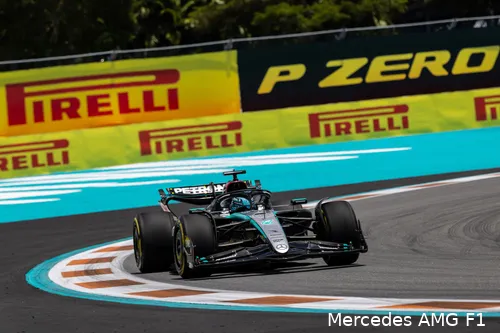George Russell tijdens de GP van Miami.
