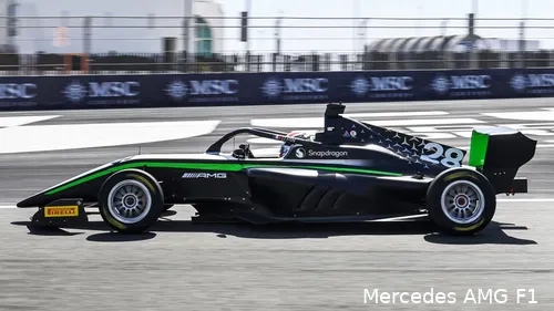 Mercedes is verantwoordelijk voor de livery van F1 Academy-coureur Doriane Pin. (Foto: Mercedes AMG F1)