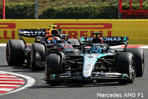 <i>George Russell maakte tijdens de race op de Hungaroring een hoop goed.&nbsp;</i>