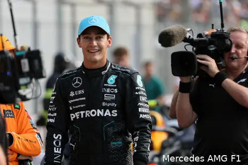 George Russell in Italië.