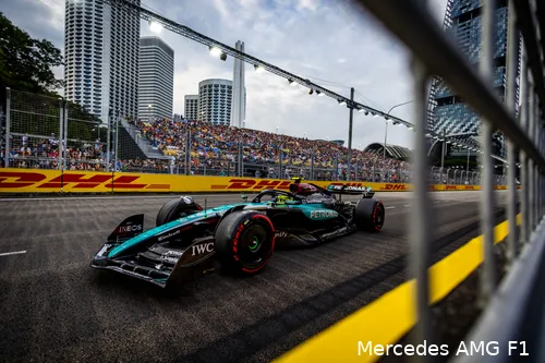 Hamilton pakte P3 in de kwalificatie voor de Grand Prix van Singapore 2024, Marina Bay Street Circuit.