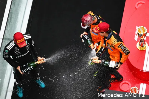 Russell was scherper dan Norris, maar werd wel verslagen.